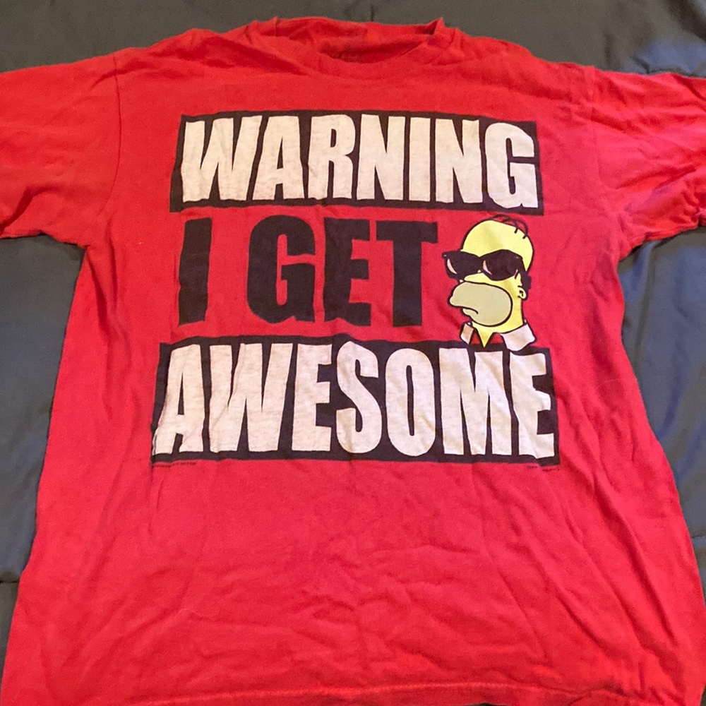 Simpsons Warning I Get Awesome T-Shirt size medium